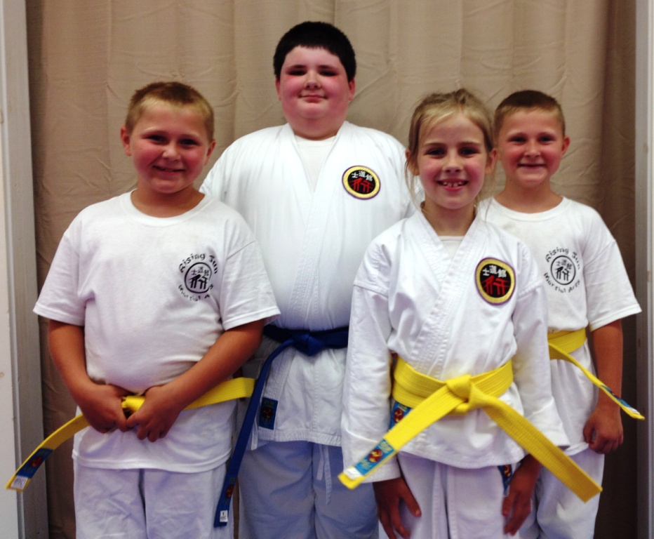 (l-r) Keith S., Ty V., Lilija C., Keegan S. were all promoted after a successful rank test on Friday evening.